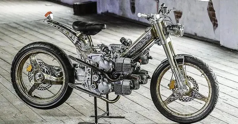 Puch Maxi S 2T с пятью цилиндрами объемом 350 куб. см