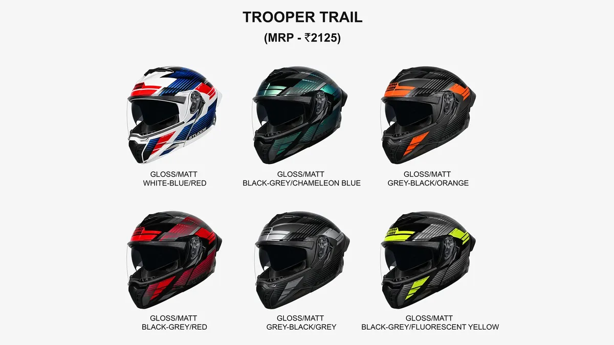 В Индии представлен шлем STUDDS Trooper Trail с уникальным эффектом смены цвета, цена — от ₹2 125 — фото 2