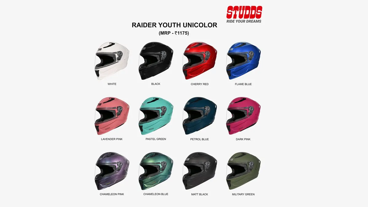 STUDDS представляет шлем Raider Youth Full-Face для юных райдеров и взрослых с небольшим размером головы: характеристики, особенности и цена