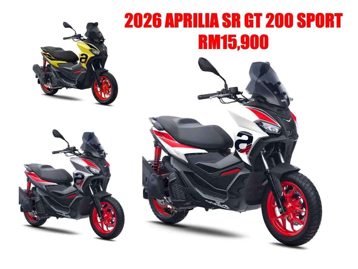 Новый APRILIA SR GT 200 SPORT (2026) прибыл в Малайзию по цене RM15,900